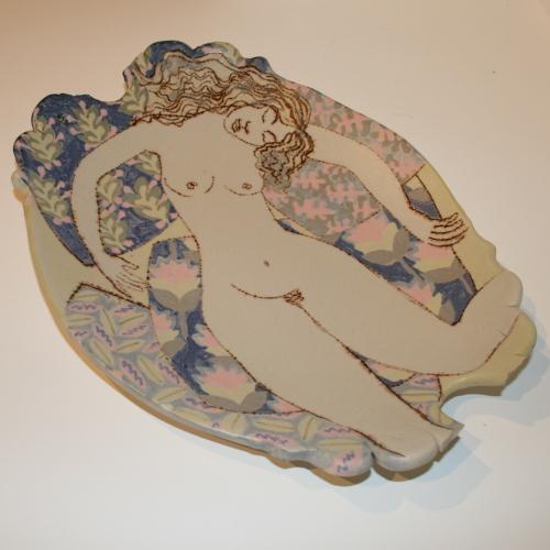 Barbara Swarbrick. Platter with female nude