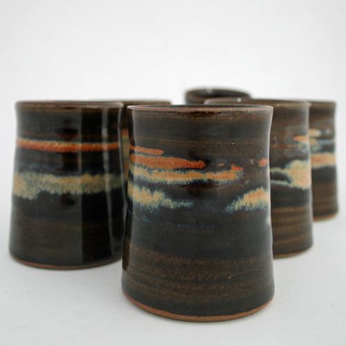Montville Pottery.  Set of six beakers